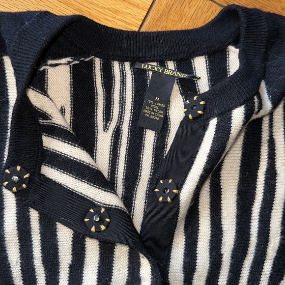 Lucky Brand wool zebra cardigan - Picture 2 of 6